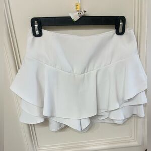 Zara White Layered Skort